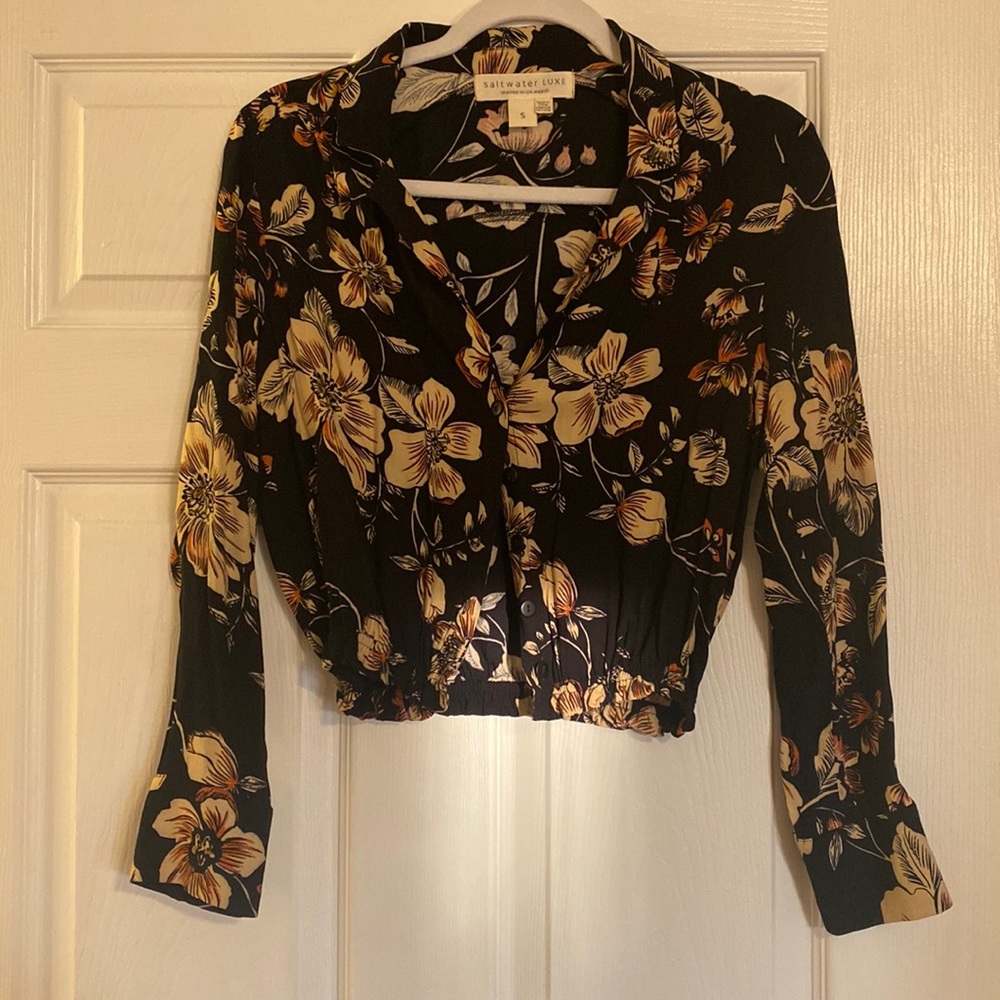 saltwater LUXE floral long sleeve shirt
